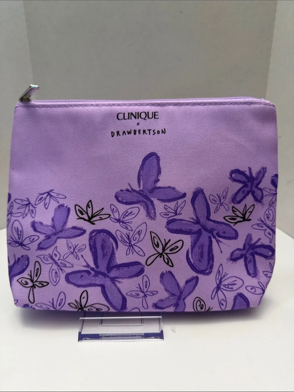 Clinique Lavender Butterfly Print Cosmetic Pouch